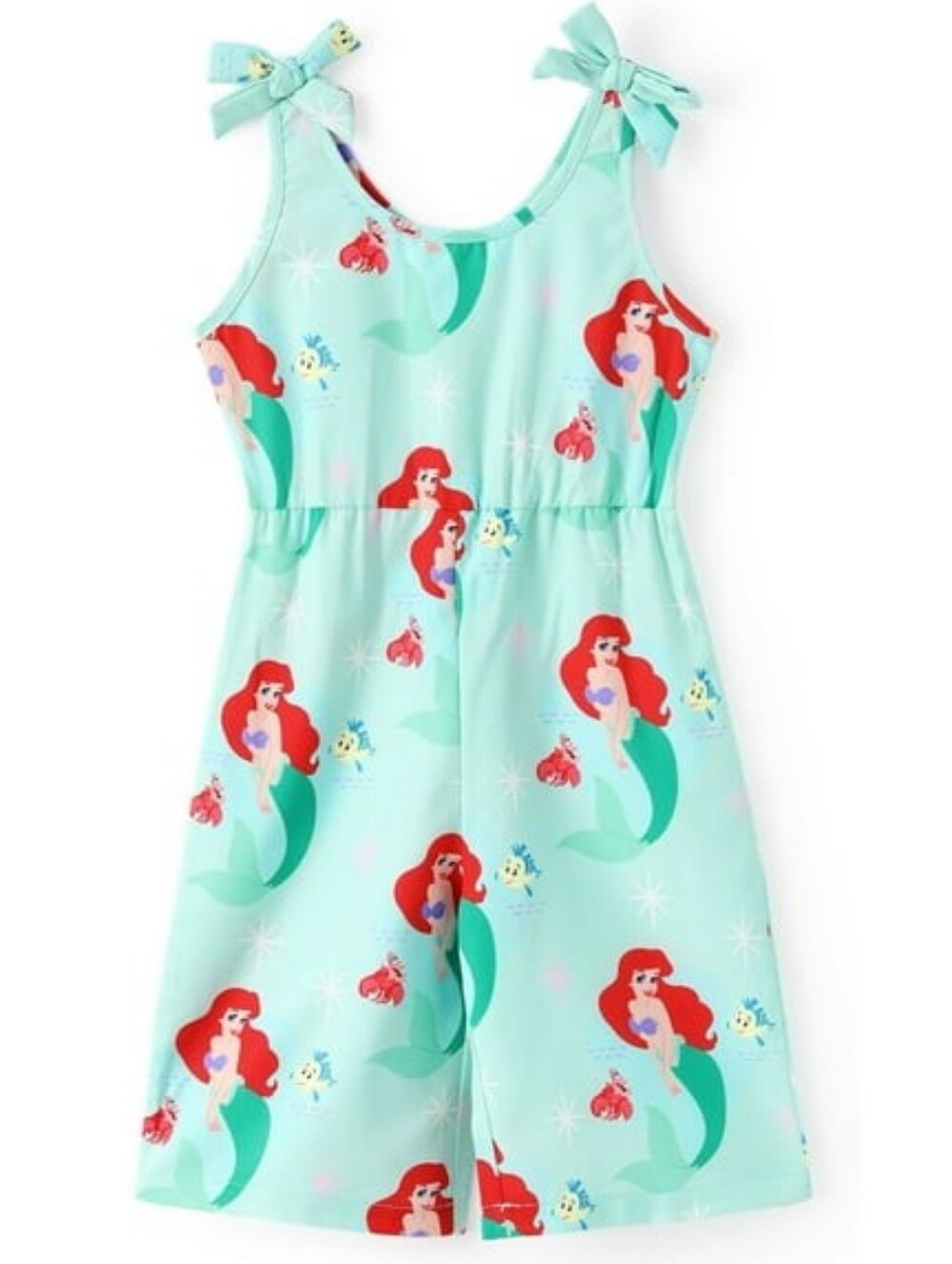PatPat Girls' Disney Ariel Sleeveless Jumpsuit - Lil Mermaid, Size 3-4 Yrs
